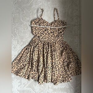 Trashy Diva 1950s Vintage Inspired Leopard Print Spaghetti Strap Dress Size 10